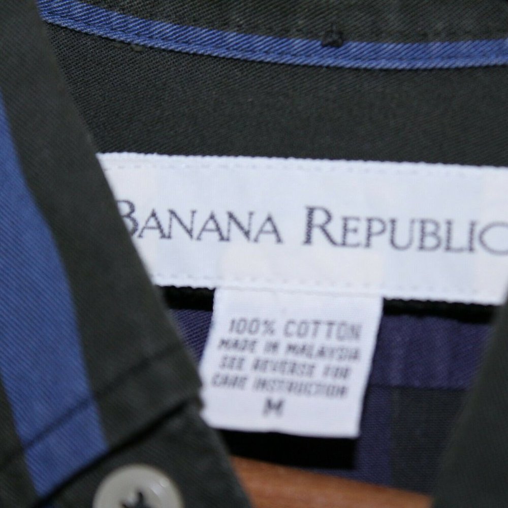 Vintage 90s Banana Republic Vertical Stripe Shirt - Picture 3 of 3